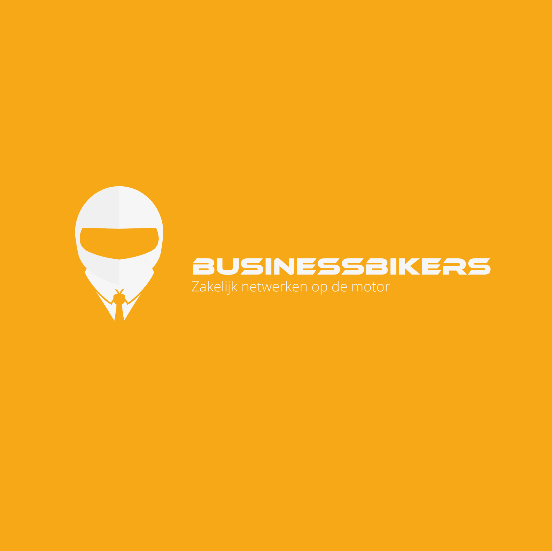 BusinessBikers logo in wit op oranje