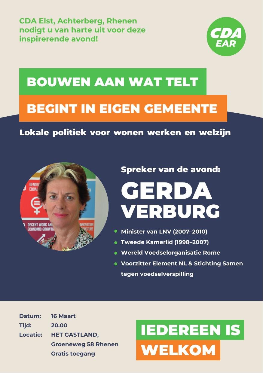 Uitnodiging campagneavond met Gerda Verburg